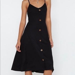 Button-down ribbed midi dress